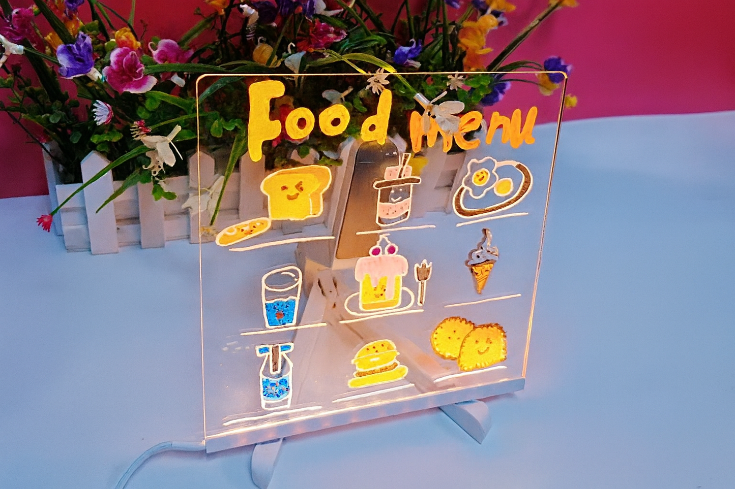 3D LED Light Glass Acrylic Writing pad