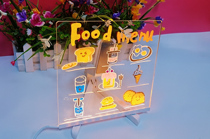 3D LED Light Glass Acrylic Writing pad