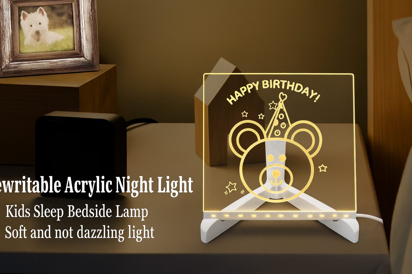 3D LED Light Glass Acrylic Writing pad